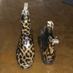 J.Crew Leopard Print rain boots